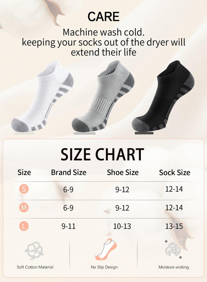 Airacker Athletic Running Ankle Cotton Socks, Low Cut Cushioned Performance Anti-Blister Tab Sports Socks for Men Women 6 Pairs - Image 5